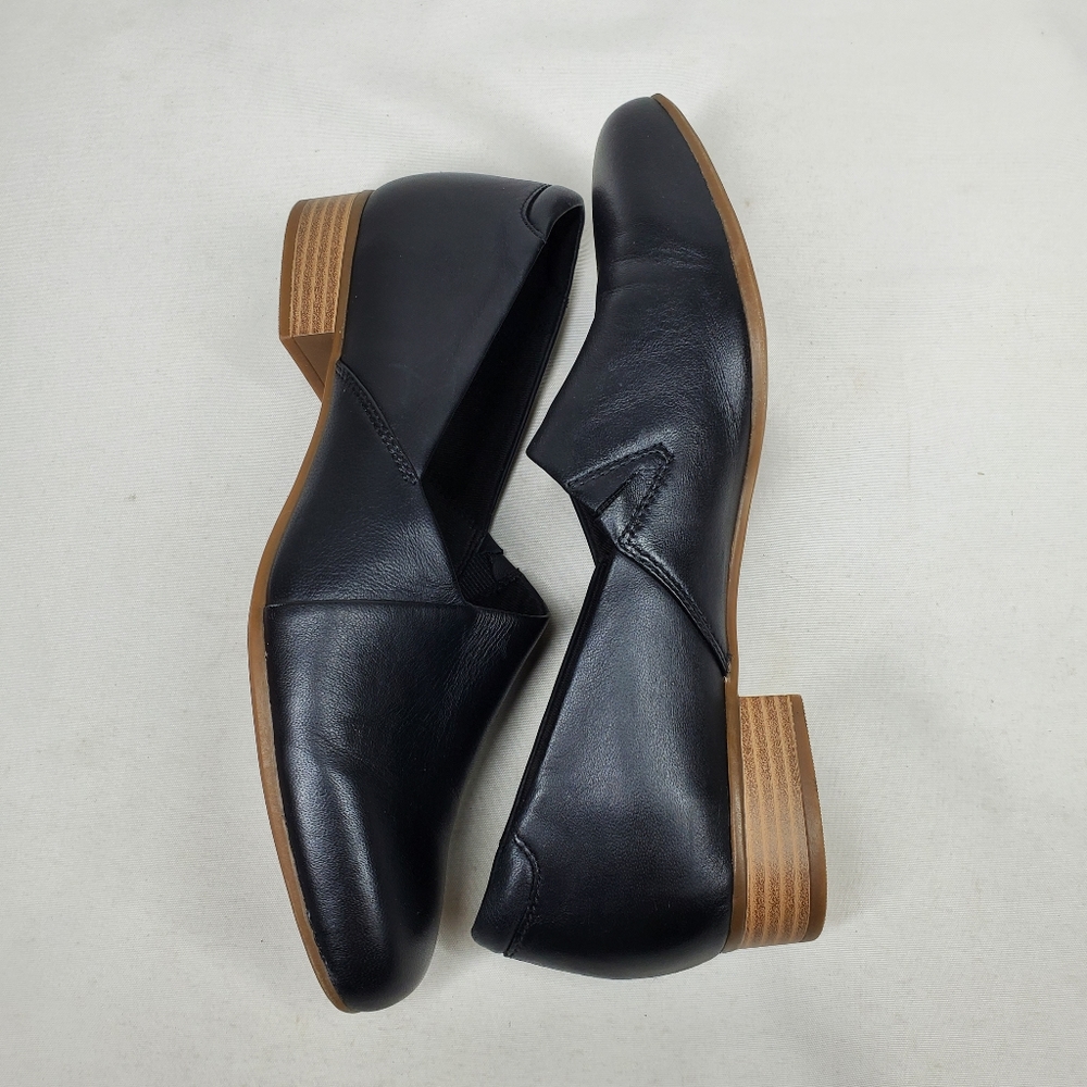 Women's 9 Clark' Ultimate Comfort Collection Black Leather Loafers Modern Career